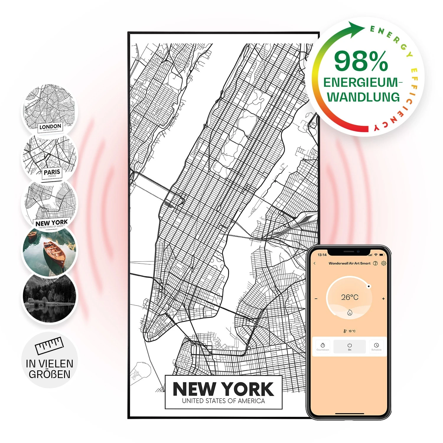 Wonderwall Air Art Smart Infrarotheizung Map New York 60x120cm 700W 1 Wonderwall Air Art Smart Infrarotheizung Map New York 60x120cm 700W