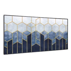 Wonderwall Air Art Smart Infrarotheizung Blaue Linie 120x60cm 700W