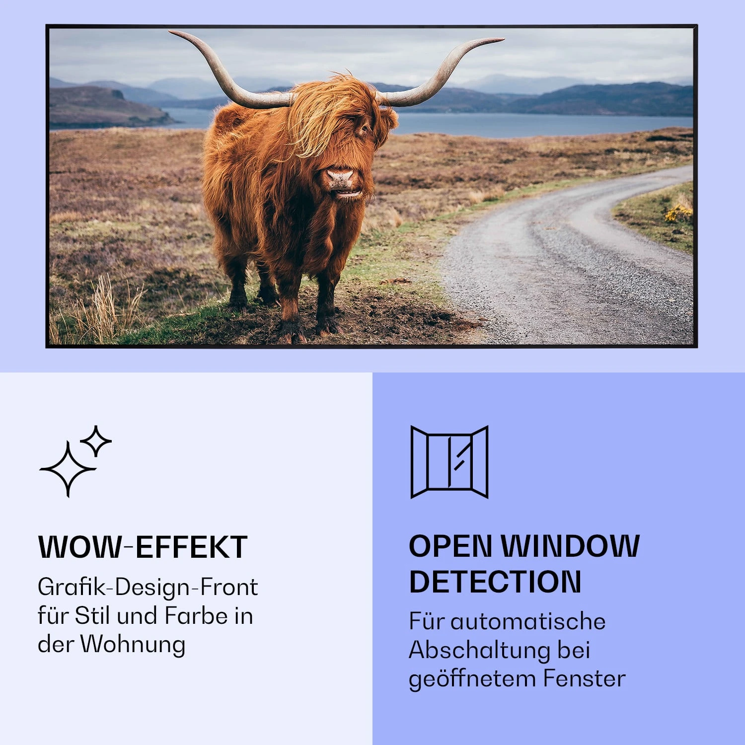 Wonderwall Air Art Smart Infrarotheizung Kuh 120x60cm 700W 6 Wonderwall Air Art Smart Infrarotheizung Kuh 120x60cm 700W – Bild 6