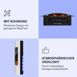Klarstein Lamington Elektrokamin 2000 W LED-Flammen Heizlüfter Timer Ambientelicht -Warmekuche Pro Geschaft 10038006 de 0003 logo