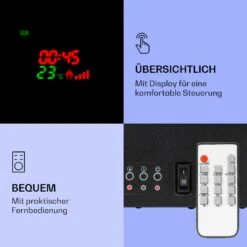 Klarstein Lamington Elektrokamin 2000 W LED-Flammen Heizlüfter Timer Ambientelicht -Warmekuche Pro Geschaft 10038006 de 0005 logo