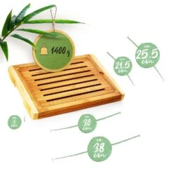 Brotschneidebrett Mit Krümelfach Bambus 38 X 3 X 25,5 Cm (BxHxT) Recycelbar -Warmekuche Pro Geschaft 10038056 yy 0008 logo