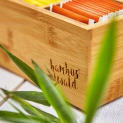 Teebox 6 Fächer 90 Teebeutel Kunststoff-Sichtfenster Bambus -Warmekuche Pro Geschaft 10038069 yy 0006 logo