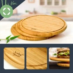 3er-Set Bambus-Frühstücksbrett Rund 25 X 1,6 X Cm (ØxH) Pflegeleicht -Warmekuche Pro Geschaft 10038082 yy 0003 logo