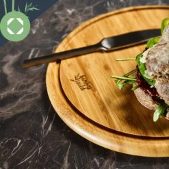 3er-Set Bambus-Frühstücksbrett Rund 25 X 1,6 X Cm (ØxH) Pflegeleicht -Warmekuche Pro Geschaft 10038082 yy 0005 logo