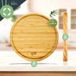3er-Set Bambus-Frühstücksbrett Rund 25 X 1,6 X Cm (ØxH) Pflegeleicht -Warmekuche Pro Geschaft 10038082 yy 0006 logo