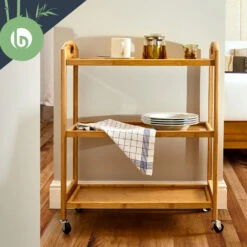 Servierwagen 3 Etagen 4 Rollen 60x74,5x33,5 Cm (BxHxT) Bambus 8 Servierwagen 3 Etagen 4 Rollen 60x74,5x33,5 Cm (BxHxT) Bambus -Warmekuche Pro Geschaft 10038127 yy 0003 logo