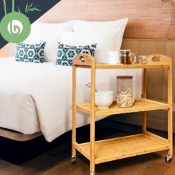 Servierwagen 3 Etagen 4 Rollen 60x74,5x33,5 Cm (BxHxT) Bambus 9 Servierwagen 3 Etagen 4 Rollen 60x74,5x33,5 Cm (BxHxT) Bambus -Warmekuche Pro Geschaft 10038127 yy 0004 logo