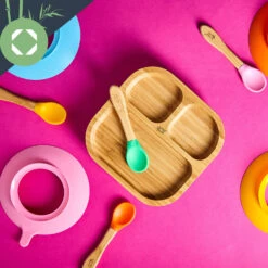 Kindergeschirr Bambusteller & Löffel 250 Ml Saugnapf 18 X 18 Cm -Warmekuche Pro Geschaft 10038162 yy 0004 logo