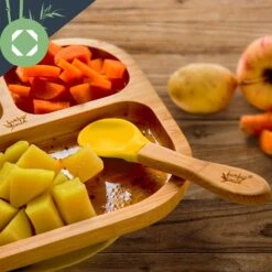 Kindergeschirr Bambusteller & Löffel 250 Ml Saugnapf 18 X 18 Cm -Warmekuche Pro Geschaft 10038162 yy 0006 logo