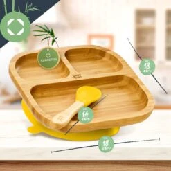 Kindergeschirr Bambusteller & Löffel 250 Ml Saugnapf 18 X 18 Cm -Warmekuche Pro Geschaft 10038162 yy 0007 logo