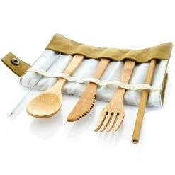 Reisebesteck In Brauner Tasche 5-teilig Zusammenrollbar Bambus -Warmekuche Pro Geschaft 10038194 yy 0003 logo