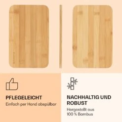 Frühstücksbrettchen Schneidbrett 6er-Set 20x1x14cm Unbehandelt Bambus -Warmekuche Pro Geschaft 10038233 de 0004 logo