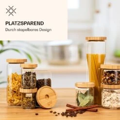 Stapelglas Mit Bambusdeckel 750 Ml Stapelbar Luftdicht -Warmekuche Pro Geschaft 10038242 de 0003 logo