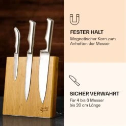 Messerblock Schräg, Magnetisch, Für 4-6 Messer, Bambus, Edelstahl -Warmekuche Pro Geschaft 10038281 de 0003 logo