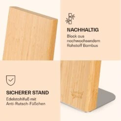 Messerblock Schräg, Magnetisch, Für 4-6 Messer, Bambus, Edelstahl -Warmekuche Pro Geschaft 10038281 de 0004 logo