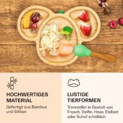 Kindergeschirr Bambusteller & Löffel 250 Ml Inkl. Saugnapf 18 X 18 Cm -Warmekuche Pro Geschaft 10038291 de 0004 logo
