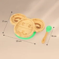 Kindergeschirr Bambusteller & Löffel 250 Ml Inkl. Saugnapf 18 X 18 Cm -Warmekuche Pro Geschaft 10038291 yy 0006 logo