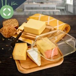 Glas-Käseglocke Bambusboden Luftdicht Geschmacksneutral Spülmaschinenfest 8 Glas-Käseglocke Bambusboden Luftdicht Geschmacksneutral Spülmaschinenfest -Warmekuche Pro Geschaft 10038309 yy 0003 logo