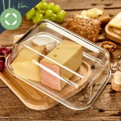 Glas-Käseglocke Bambusboden Luftdicht Geschmacksneutral Spülmaschinenfest 9 Glas-Käseglocke Bambusboden Luftdicht Geschmacksneutral Spülmaschinenfest -Warmekuche Pro Geschaft 10038309 yy 0004 logo