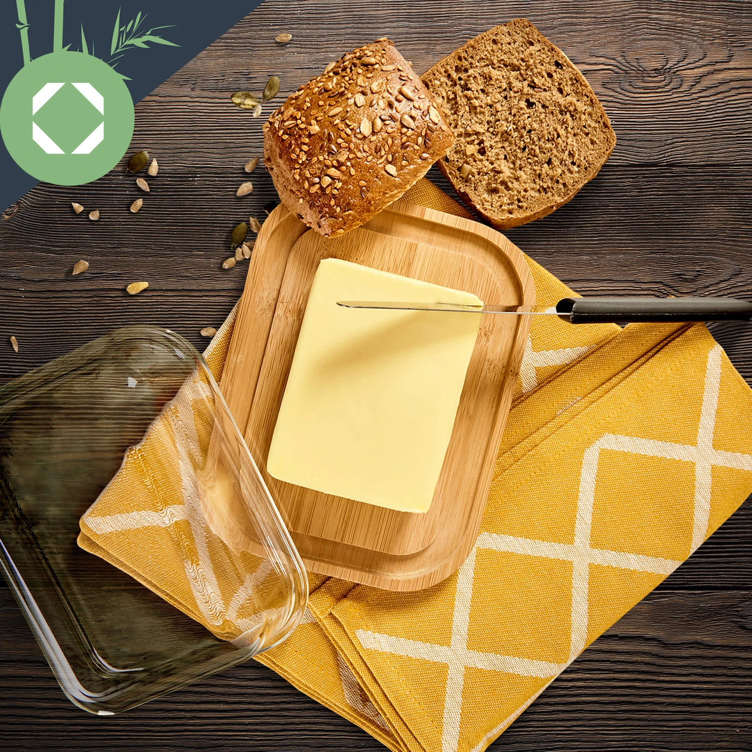 Glas-Butterdose Bambusboden Luftdicht Spülmaschinenfest 5 Glas-Butterdose Bambusboden Luftdicht Spülmaschinenfest – Bild 5