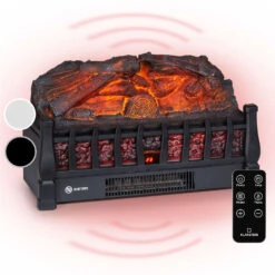 Kamini FXL 2G Elektrischer Kamin Kamineinsatz 1800 W LED-3D-Flammenillusion
