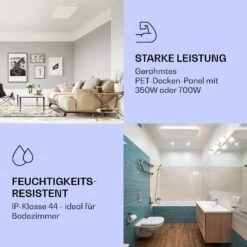 Wondersky Decken-Infrarotheizstrahler 2-er Set 700W 60 X 6 X 120 Cm (BxHxT) IP44 -Warmekuche Pro Geschaft 10038381 de 0005 logo