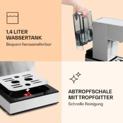 Pausa Espressomaker 1350 Watt 20 Bar Druck Wassertank: 1,4 Liter Edelstahl -Warmekuche Pro Geschaft 10038393 de 0007 logo