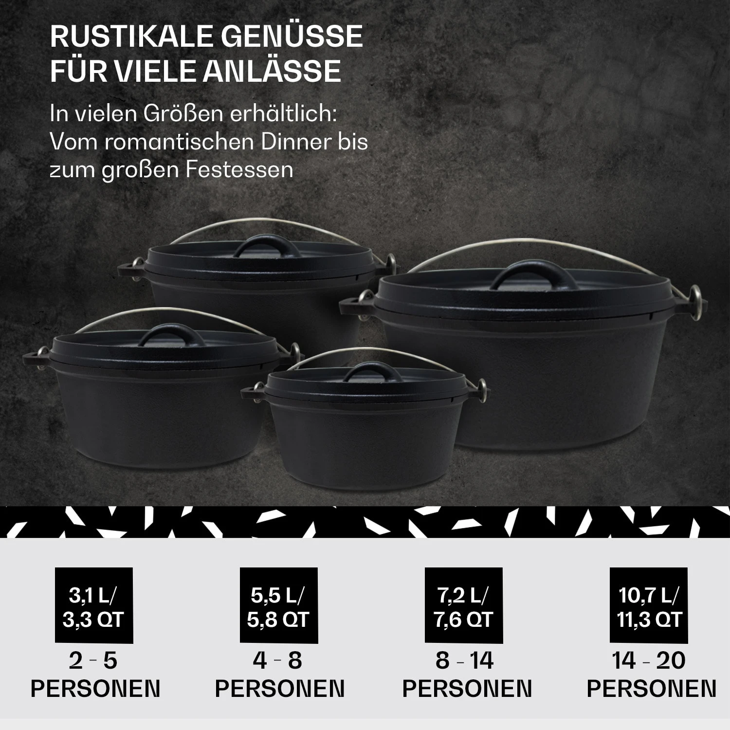 Galloway Dutch Oven 4.5 BBQ-Topf Gusseisen Größe S / 4.5 Qt 6 Galloway Dutch Oven 4.5 BBQ-Topf Gusseisen Größe S / 4.5 Qt – Bild 6