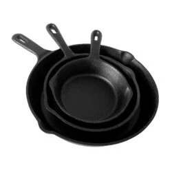 Parthenaise Bratpfannen 3er-Set 12/16/21cm Ø Gusseisen Rund Voreingebrannt -Warmekuche Pro Geschaft 10038597 yy 0004 logo