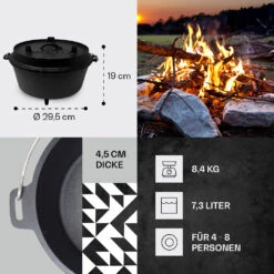 Guernsey Premium Dutch Oven 6.0 BBQ-Topf Gusseisen Standfüße Größe M / 6 Qt 10 Guernsey Premium Dutch Oven 6.0 BBQ-Topf Gusseisen Standfüße Größe M / 6 Qt -Warmekuche Pro Geschaft 10038642 de 0004 usp