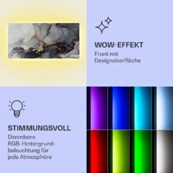 Mojave 1000 Smart 2-in-1 Heizgerät Infrarot Konvektor 120x60cm 1000W RGB-Licht -Warmekuche Pro Geschaft 10039825 de 0003 logo