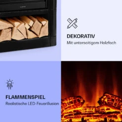 Dukono Elektrokamin 1800 W LED-Flammen Heizlüfter Timer Holzfach -Warmekuche Pro Geschaft 10039850 de 0003 logo