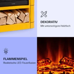 Dukono Elektrokamin 1800 W LED-Flammen Heizlüfter Timer Holzfach -Warmekuche Pro Geschaft 10039853 de 0003 logo