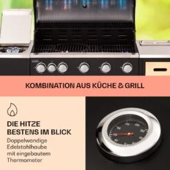 Jersey Outdoor Kitchen Gasgrill 20,7 KW 5+1 Brenner Mobil Regenschutz 10 Jersey Outdoor Kitchen Gasgrill 20,7 KW 5+1 Brenner Mobil Regenschutz -Warmekuche Pro Geschaft 10039855 de 0003 usp