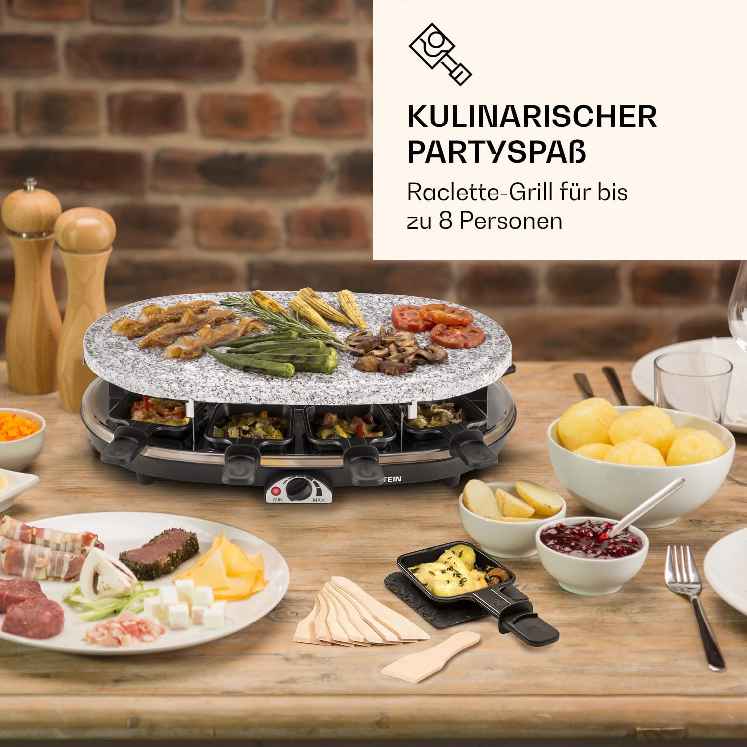 All-U-Can-Grill Raclette Raclette-Grill 4-in-1 Zubehör Für 8 Personen 2 All-U-Can-Grill Raclette Raclette-Grill 4-in-1 Zubehör Für 8 Personen – Bild 2