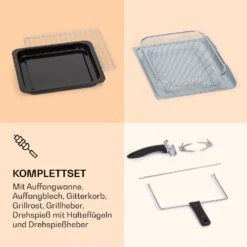 Prime Air Heißluftfritteuse 1500W 23l Timer 8 Programme -Warmekuche Pro Geschaft 10040025 de 0006 logo