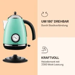 Aquavita Chalet Wasserkocher 1,7 Liter 2200 Watt Temperaturanzeige Edelstahl -Warmekuche Pro Geschaft 10040040 de 0003 logo