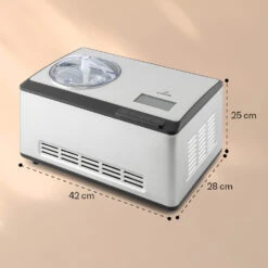 Dolce Bacio Smart Eiscremebereiter Yogurtmaker Kompressor 2 Liter WiFi Touch Edelstahl -Warmekuche Pro Geschaft 10040048 yy 0008 dimensions