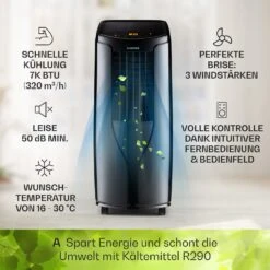New Breeze 7 Mobile Klimaanlage 7000BTU 2,1kW 34m² Mobil Fernbedienung -Warmekuche Pro Geschaft 10040152 de 0003 usp