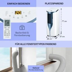New Breeze 7 Mobile Klimaanlage 7000BTU 2,1kW Bis 34m² EEC A Mobil Fernbedienung -Warmekuche Pro Geschaft 10040153 de 0006 usp