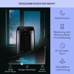 New Breeze 9 Mobile Klimaanlage 4-in-1 9.000 BTU / 2,6 KW EEK A Bodenrollen Timer -Warmekuche Pro Geschaft 10040154 de 0004 usp