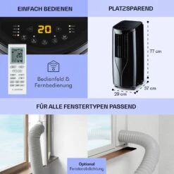 New Breeze 9 Mobile Klimaanlage 4-in-1 9.000 BTU / 2,6 KW EEK A Bodenrollen Timer -Warmekuche Pro Geschaft 10040154 de 0006 usp