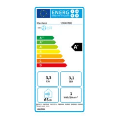 Kraftwerk Eco Smart 11 Klimaanlage 3-in-1 11500 BTU App Fernbedienung -Warmekuche Pro Geschaft 10040189 energy label