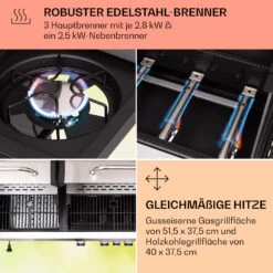 Kingsville 3.1 Kombigrill Gas + Kohle 10,9 KW 3+1 Brenner 12 Kingsville 3.1 Kombigrill Gas + Kohle 10,9 KW 3+1 Brenner -Warmekuche Pro Geschaft 10040270 de 0005 usp