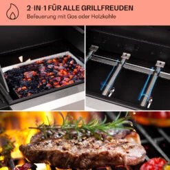 Kingsville 4.1 Kombigrill Gas + Kohle 13,7 KW 4+1 Brenner 10 Kingsville 4.1 Kombigrill Gas + Kohle 13,7 KW 4+1 Brenner -Warmekuche Pro Geschaft 10040271 de 0003 usp