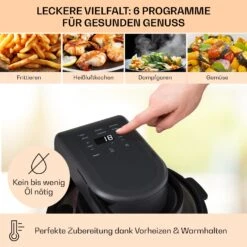 Vendure Heißluftfritteuse Mit Dampffunktion 1250W 5 Liter 6 Programme 10 Vendure Heißluftfritteuse Mit Dampffunktion 1250W 5 Liter 6 Programme -Warmekuche Pro Geschaft 10040278 de 0004 usp