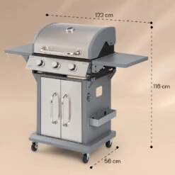 Lucifer 3 Gasgrill 3 X 3,6 KW Brenner 60x45cm Grill Edelstahl Mobil -Warmekuche Pro Geschaft 10040280 yy 0008 dimensions