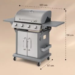 Lucifer 4 Gasgrill 4 X 3,6 KW Brenner 69x45cm Grill Edelstahl Mobil -Warmekuche Pro Geschaft 10040281 yy 0008 dimensions
