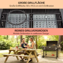 Aberdeen Double Holzkohlegrill Smoker Thermometer 2 Seitentische Mobil -Warmekuche Pro Geschaft 10040293 de 0004 usp